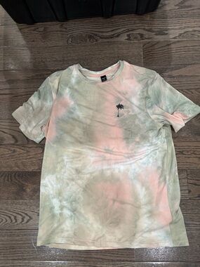NFINITY Pastel Tie-Dye Crew Tee in Pink & Sage